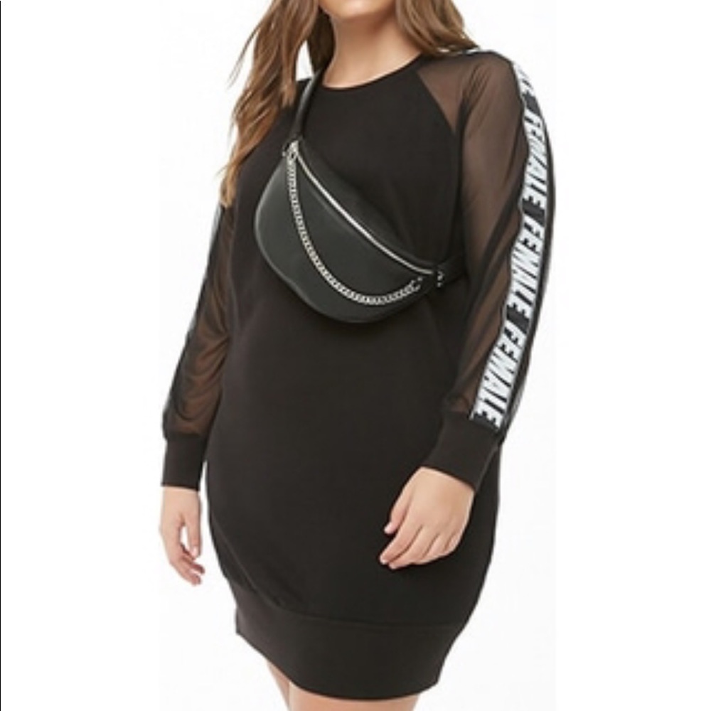 Forever 21 Mesh Arm Female Dress